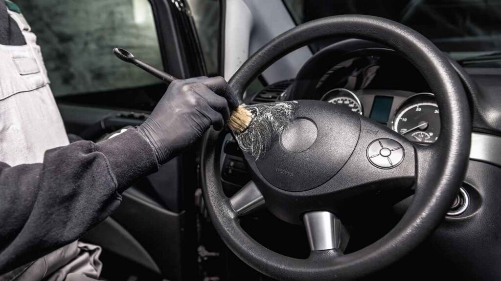 how to clean piano black car interior
